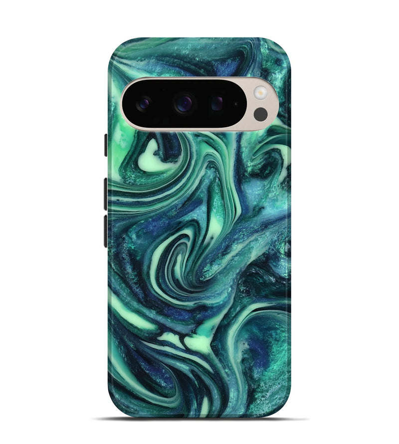 Pixel 10 ResinArt Live Edge Phone Case - Cheryl (Green, 816868)