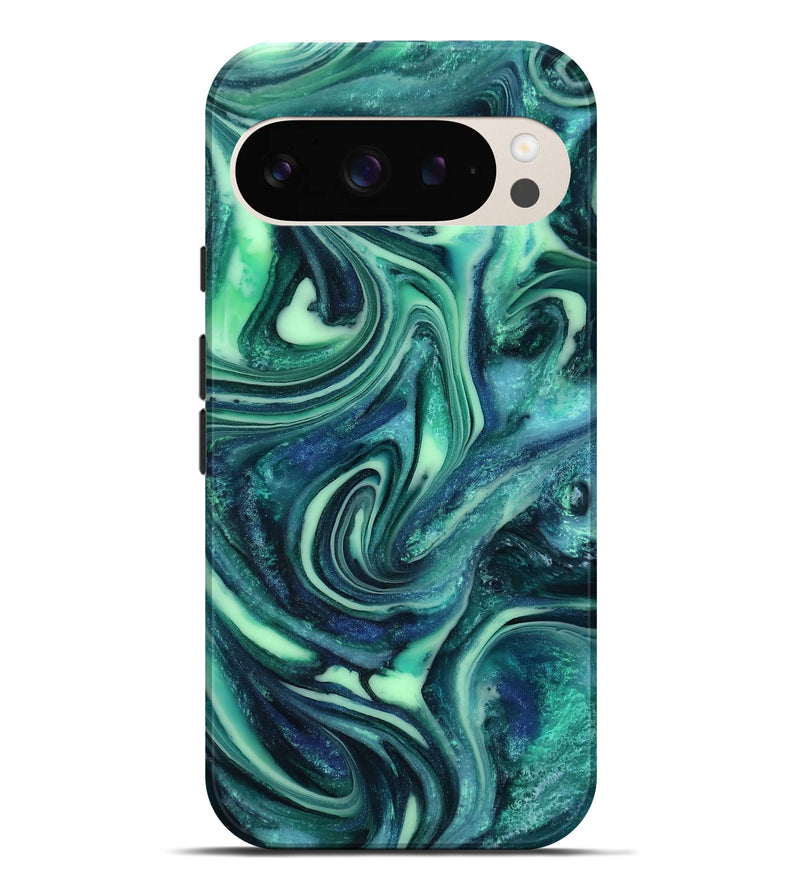 Pixel 9 Pro XL ResinArt Live Edge Phone Case - Cheryl (Green, 816868)