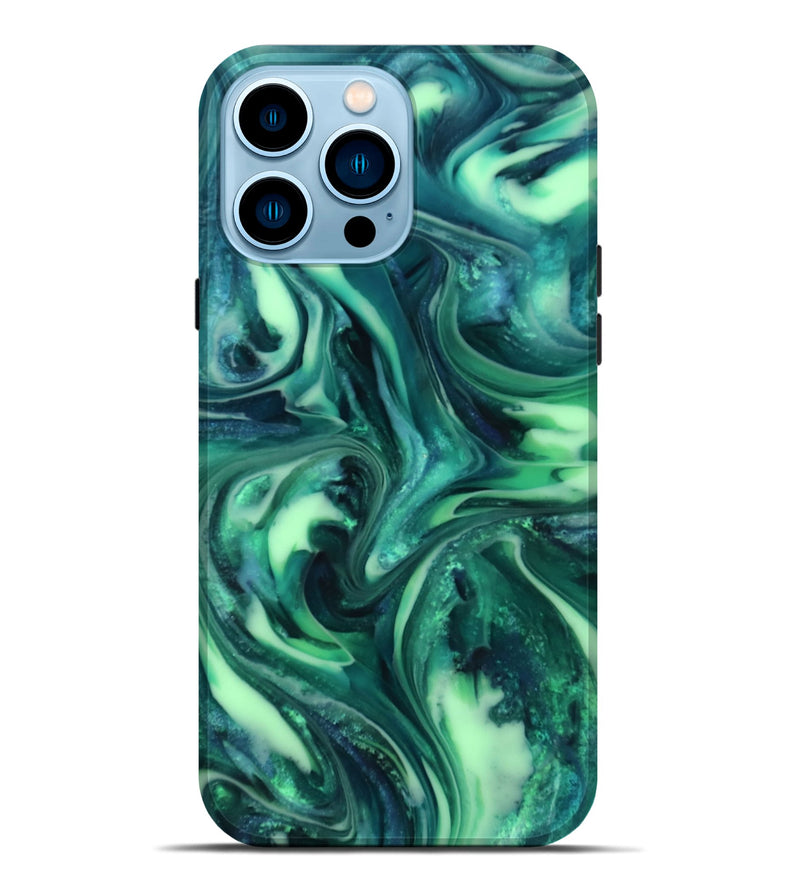 iPhone 14 Pro Max ResinArt Live Edge Phone Case - Yousef (Green, 816869)