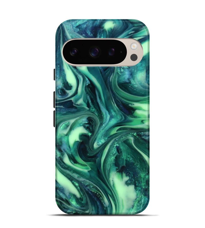Pixel 9 ResinArt Live Edge Phone Case - Yousef (Green, 816869)
