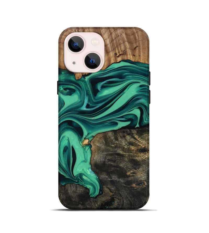 iPhone 13 mini Wood Live Edge Phone Case - Jaxxon (Green, 816879)