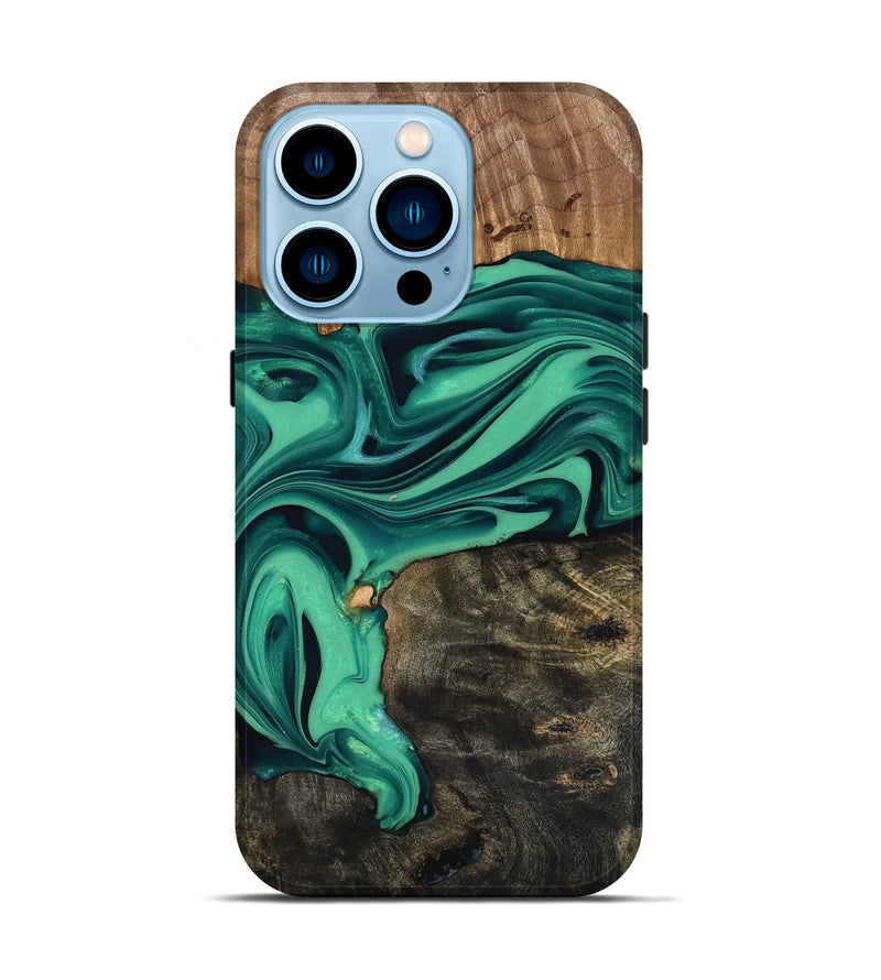 iPhone 14 Pro Wood Live Edge Phone Case - Jaxxon (Green, 816879)
