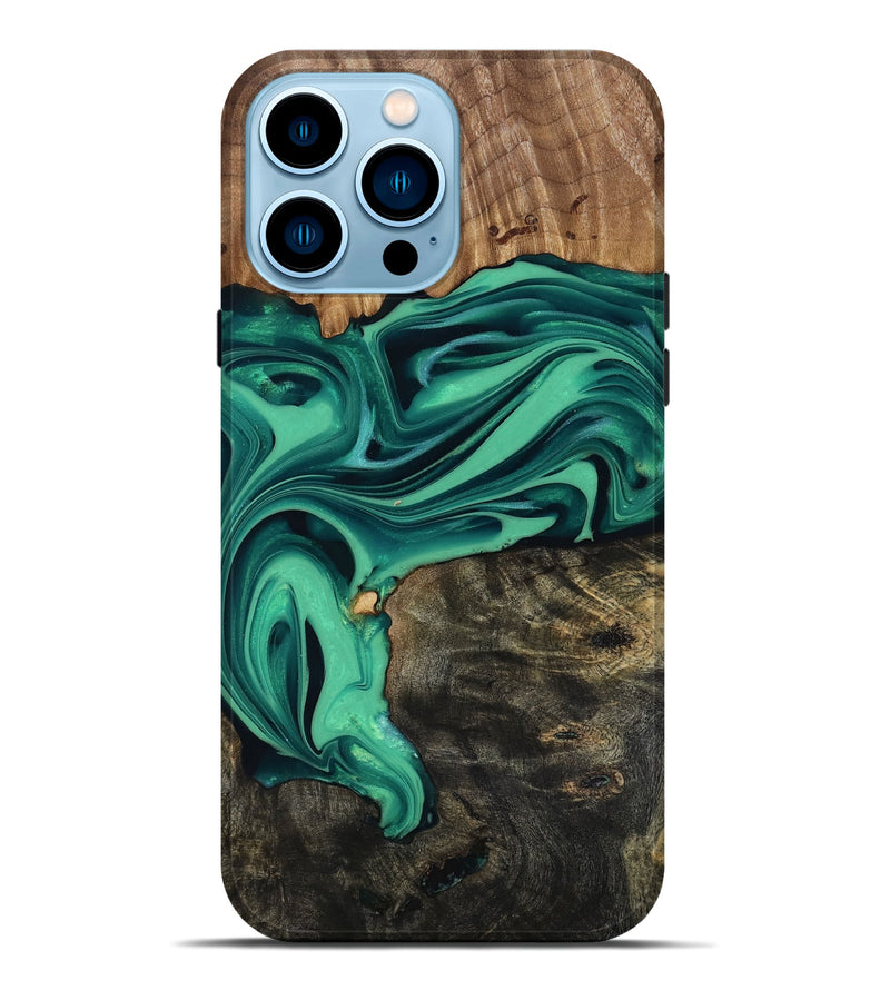 iPhone 14 Pro Max Wood Live Edge Phone Case - Jaxxon (Green, 816879)