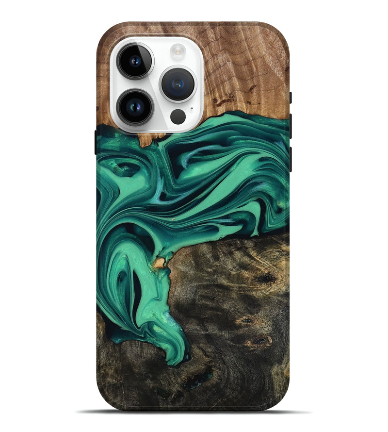 iPhone 15 Pro Max Wood Live Edge Phone Case - Jaxxon (Green, 816879)