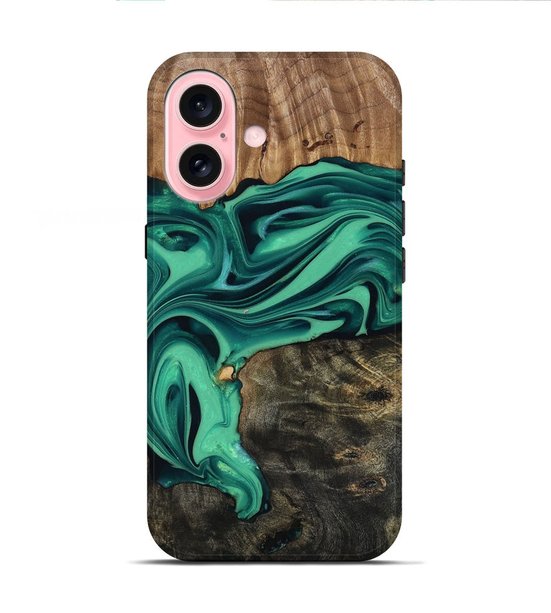 iPhone 16 Wood Live Edge Phone Case - Jaxxon (Green, 816879)