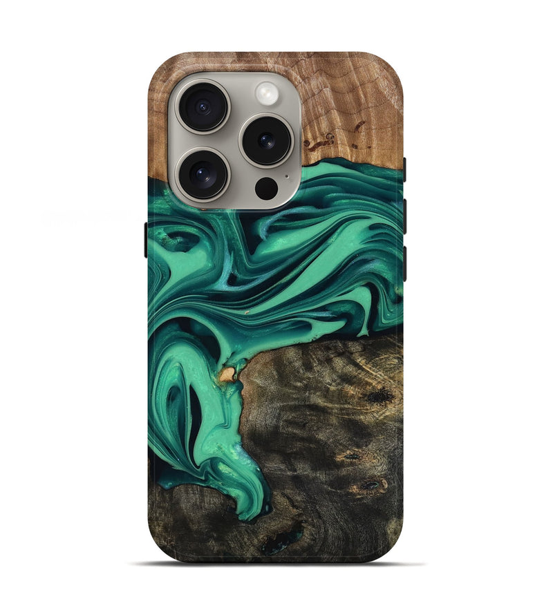 iPhone 16 Pro Wood Live Edge Phone Case - Jaxxon (Green, 816879)