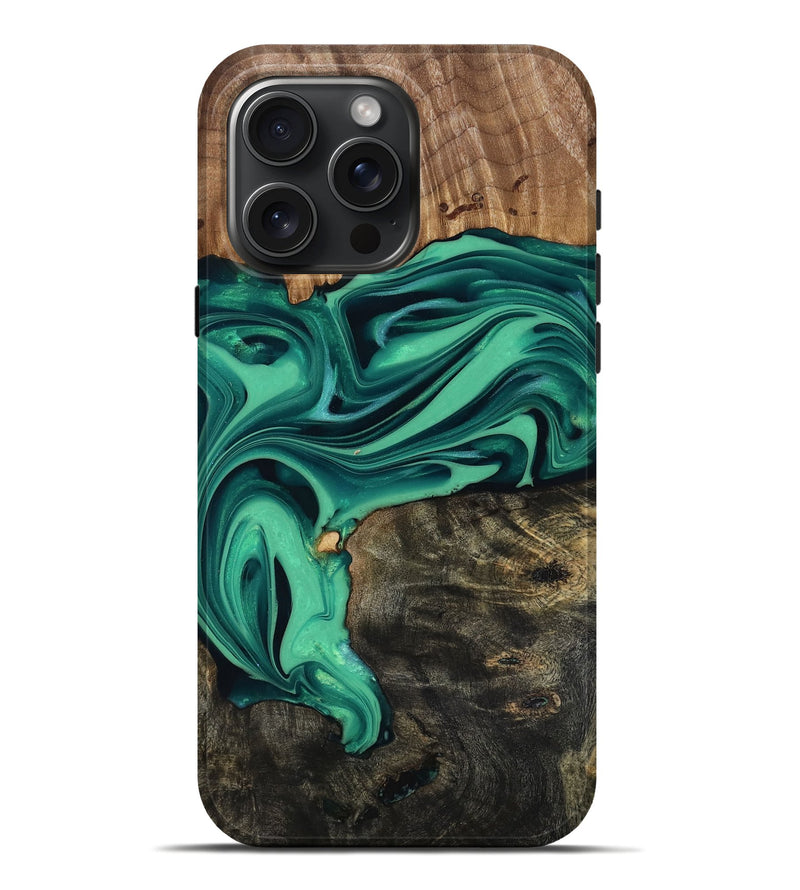 iPhone 16 Pro Max Wood Live Edge Phone Case - Jaxxon (Green, 816879)