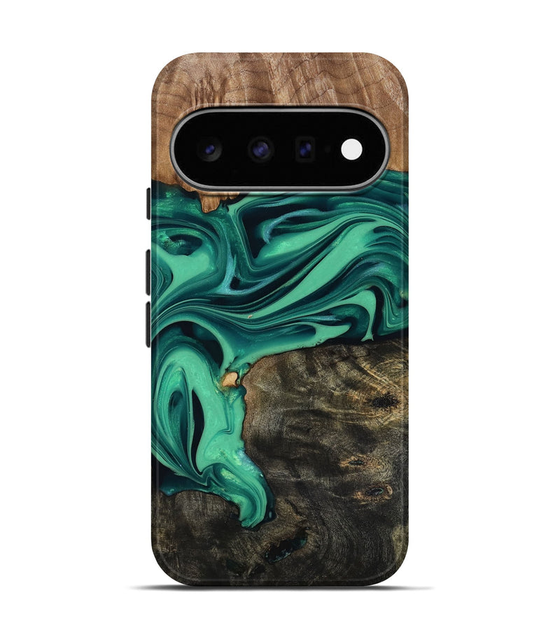 Pixel 11 Pro Wood Live Edge Phone Case - Jaxxon (Green, 816879)