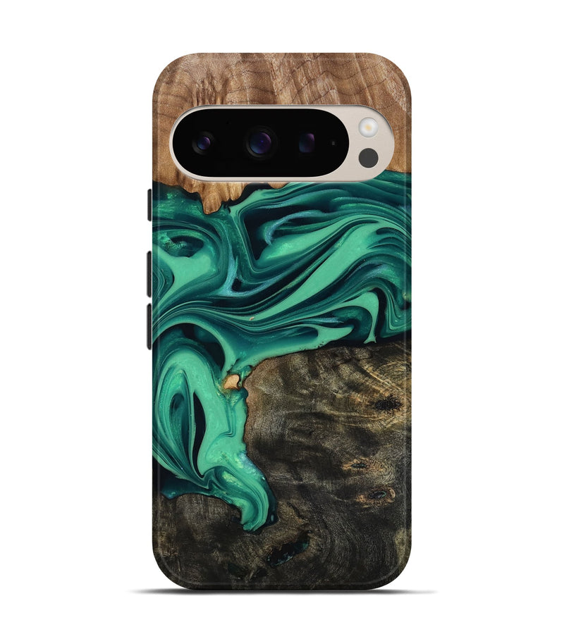 Pixel 9 Wood Live Edge Phone Case - Jaxxon (Green, 816879)