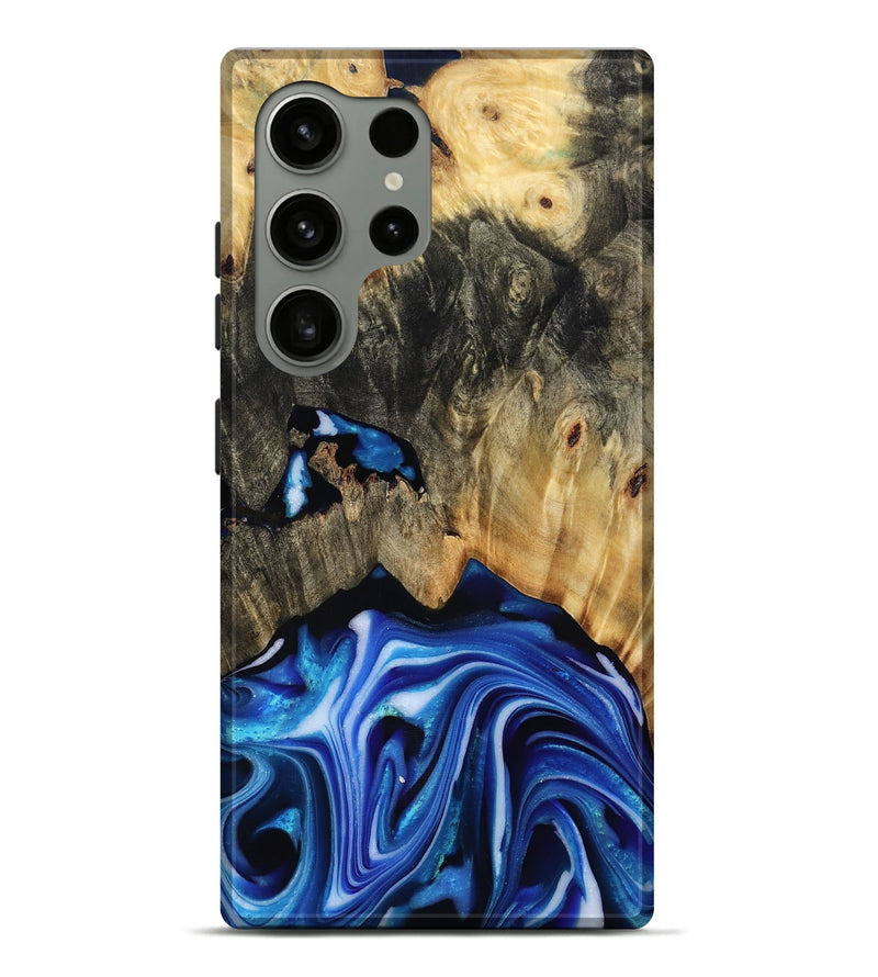 Galaxy S24 Ultra Wood Live Edge Phone Case - Alijah (Blue, 816883)