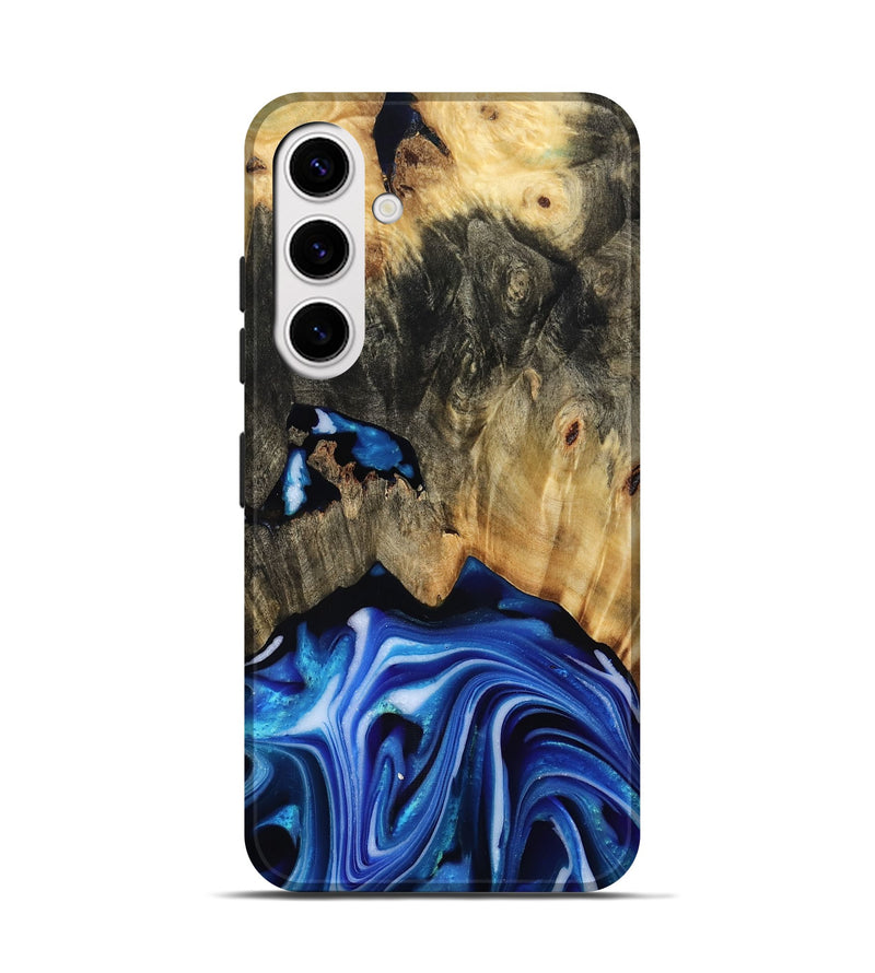 Galaxy S25 Wood Live Edge Phone Case - Alijah (Blue, 816883)