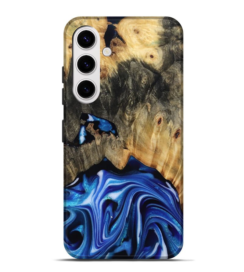 Galaxy S25 Plus Wood Live Edge Phone Case - Alijah (Blue, 816883)