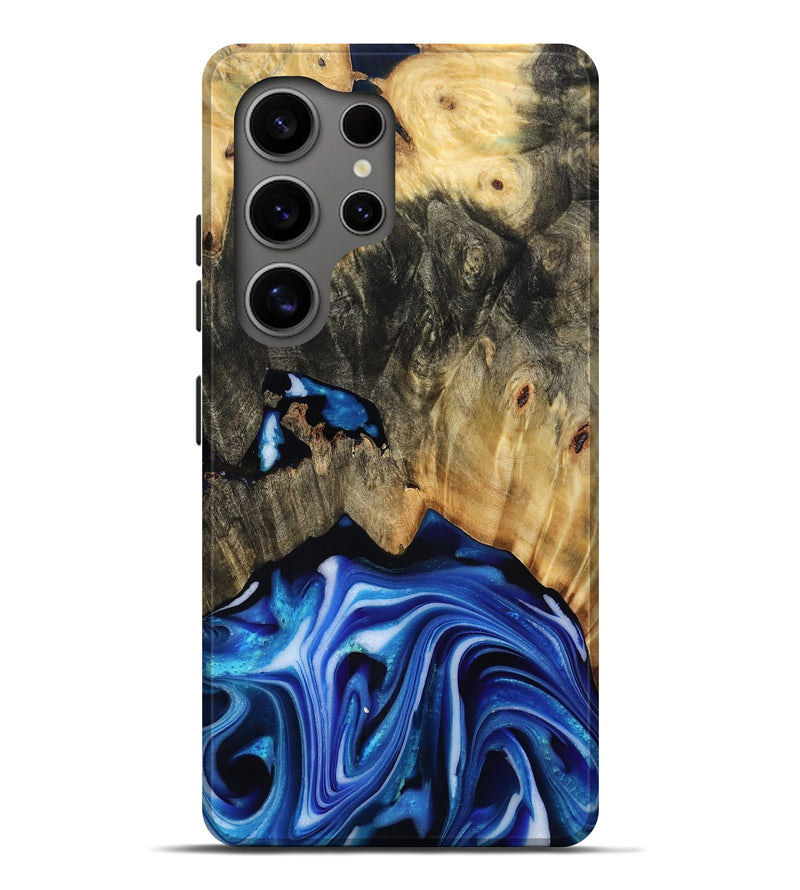 Galaxy S25 Ultra Wood Live Edge Phone Case - Alijah (Blue, 816883)
