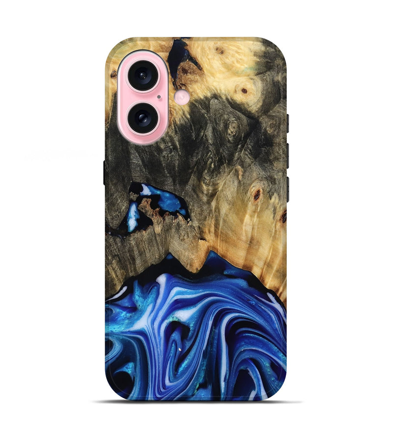 iPhone 17 Wood Live Edge Phone Case - Alijah (Blue, 816883)