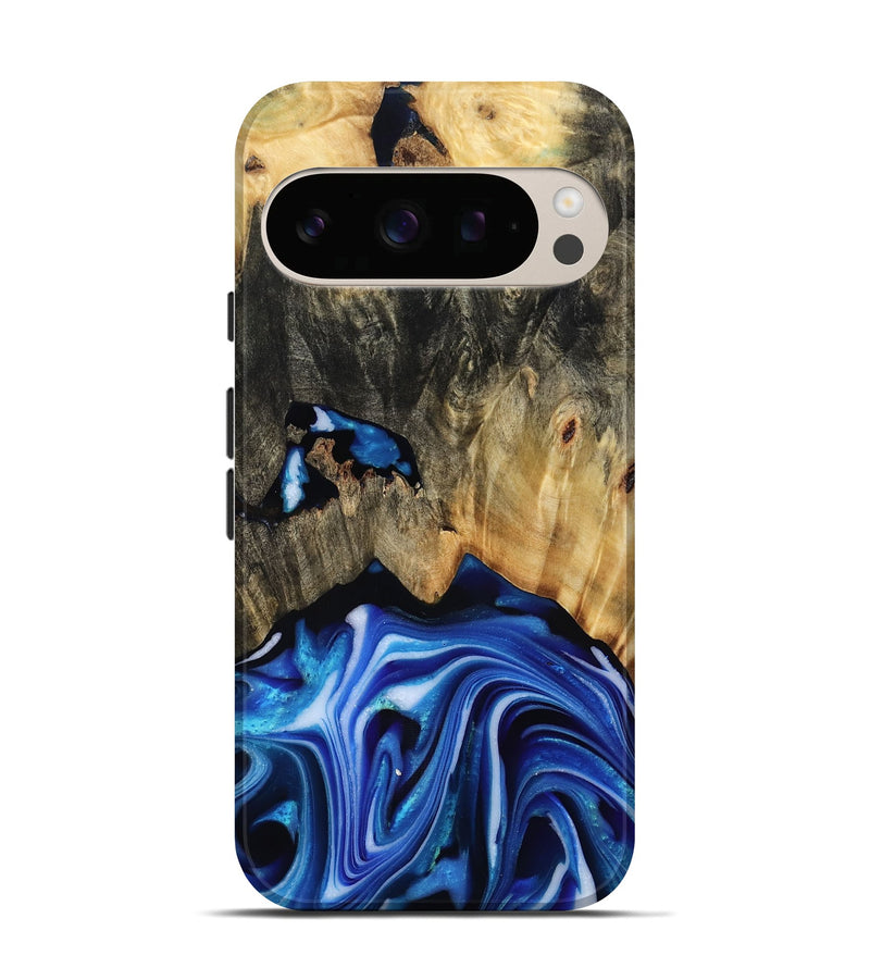 Pixel 10 Wood Live Edge Phone Case - Alijah (Blue, 816883)