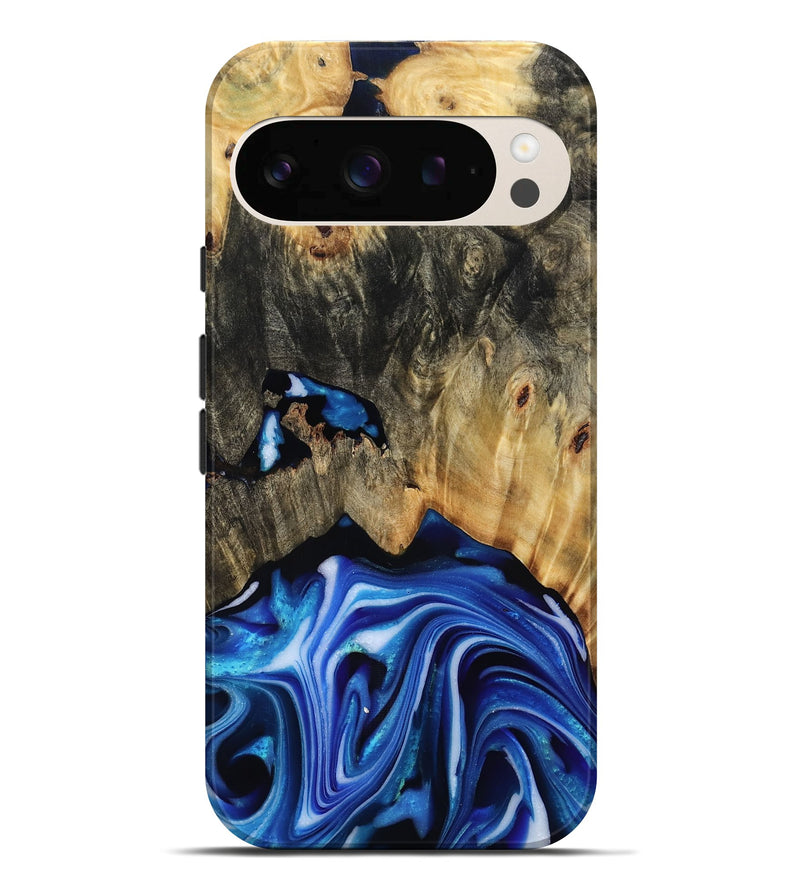 Pixel 10 Pro XL Wood Live Edge Phone Case - Alijah (Blue, 816883)