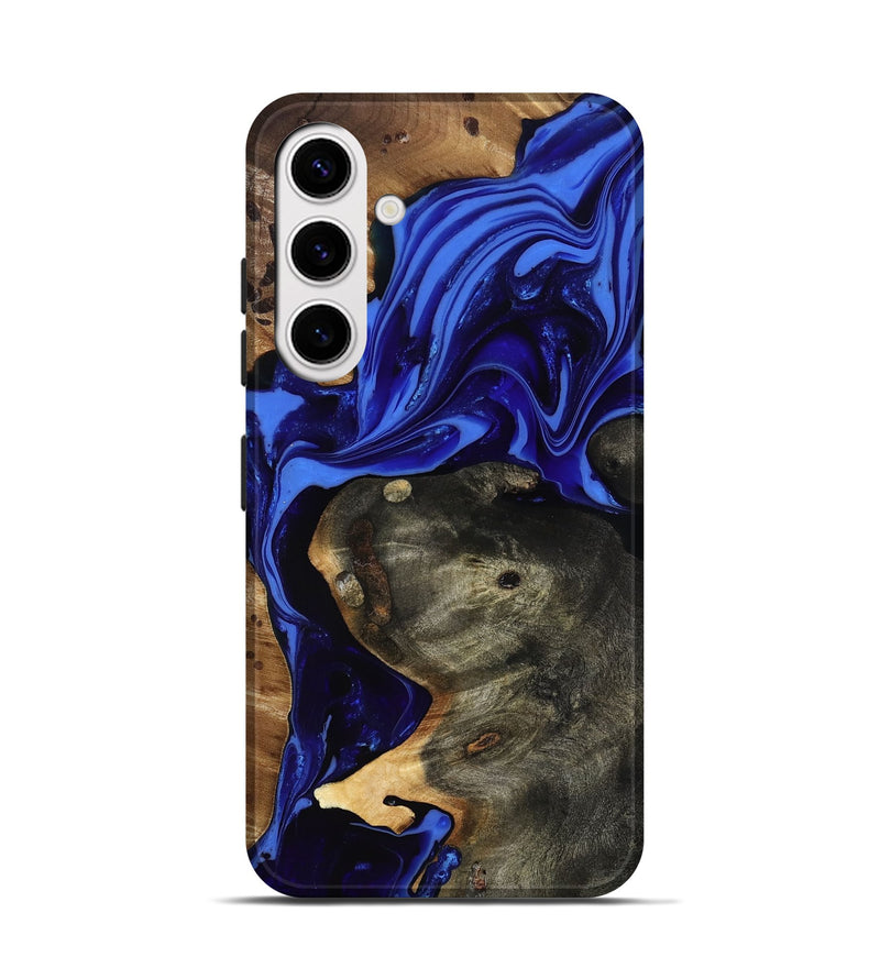 Galaxy S25 Wood Live Edge Phone Case - Carie (Blue, 816885)