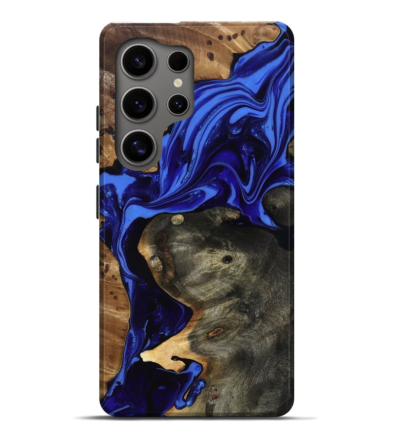 Galaxy S25 Ultra Wood Live Edge Phone Case - Carie (Blue, 816885)