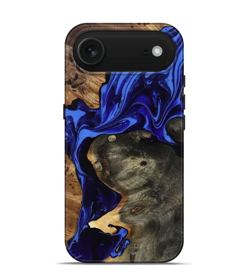 iPhone 17 Air Wood Live Edge Phone Case - Carie (Blue, 816885)