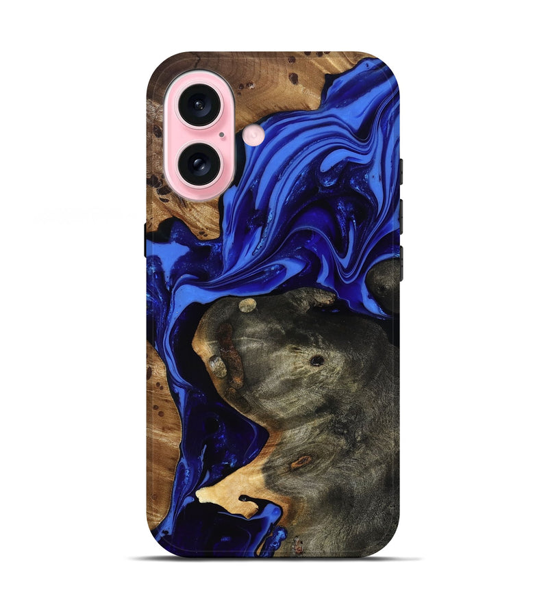 iPhone 17 Wood Live Edge Phone Case - Carie (Blue, 816885)