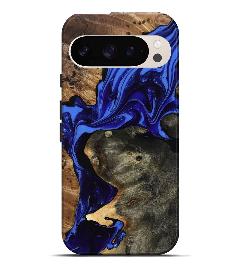 Pixel 10 Pro XL Wood Live Edge Phone Case - Carie (Blue, 816885)