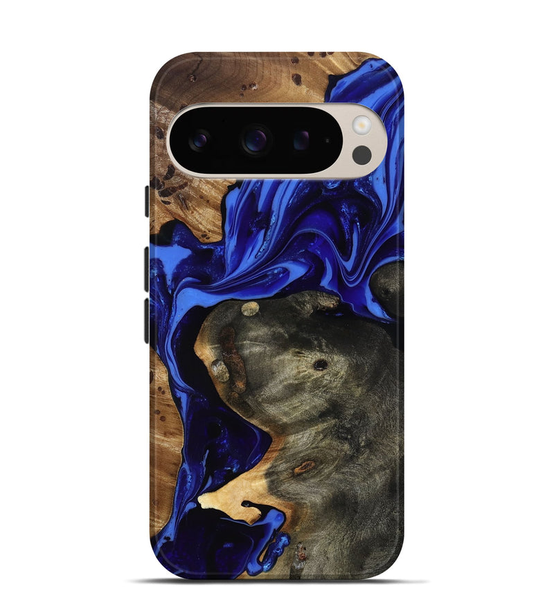Pixel 9 Pro Wood Live Edge Phone Case - Carie (Blue, 816885)