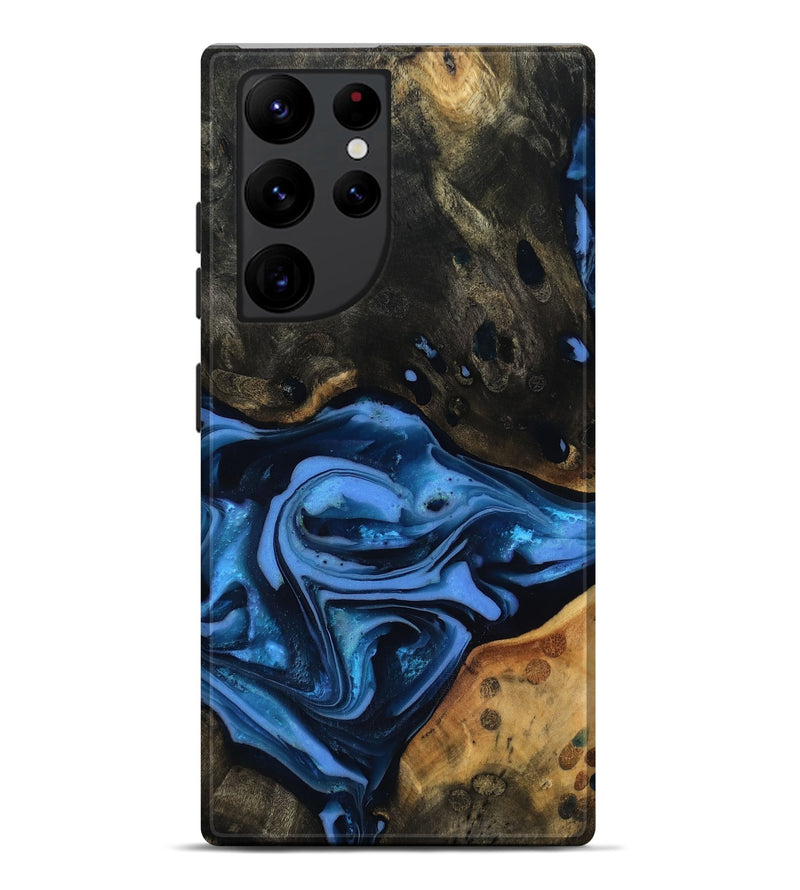 Galaxy S22 Ultra Wood Live Edge Phone Case - Reggie (Blue, 816887)