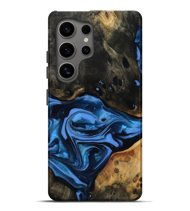 Galaxy S25 Ultra Wood Live Edge Phone Case - Reggie (Blue, 816887)