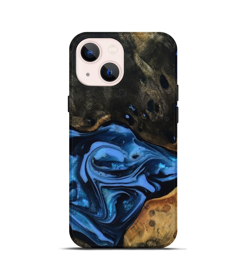 iPhone 13 mini Wood Live Edge Phone Case - Reggie (Blue, 816887)