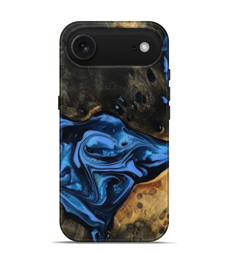 iPhone 17 Air Wood Live Edge Phone Case - Reggie (Blue, 816887)