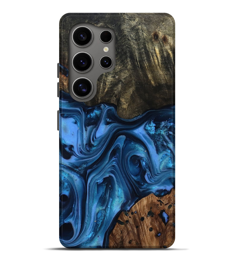 Galaxy S25 Ultra Wood Live Edge Phone Case - Jovani (Blue, 816888)