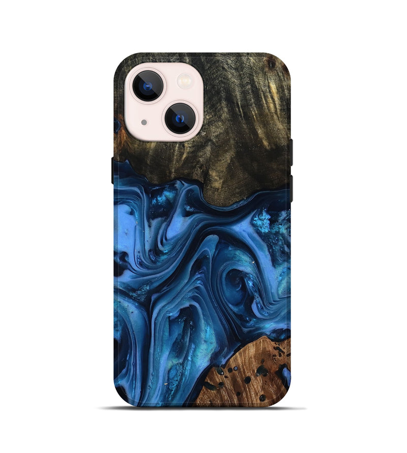iPhone 13 mini Wood Live Edge Phone Case - Jovani (Blue, 816888)