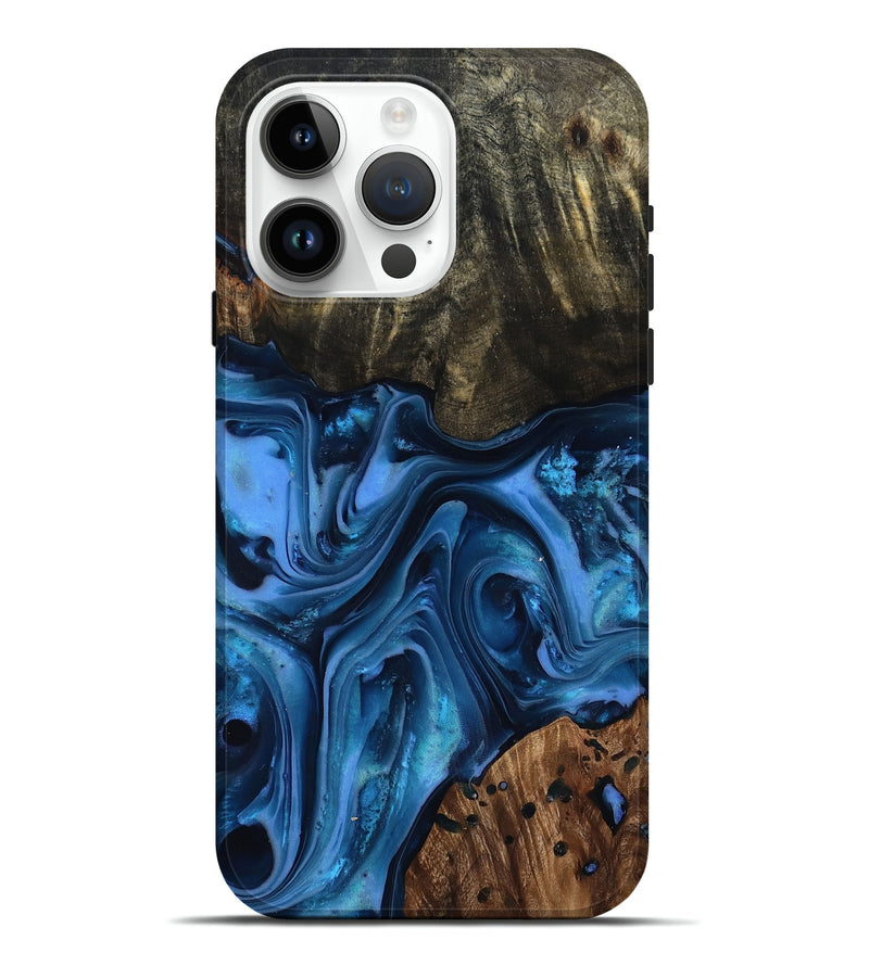 iPhone 15 Pro Max Wood Live Edge Phone Case - Jovani (Blue, 816888)