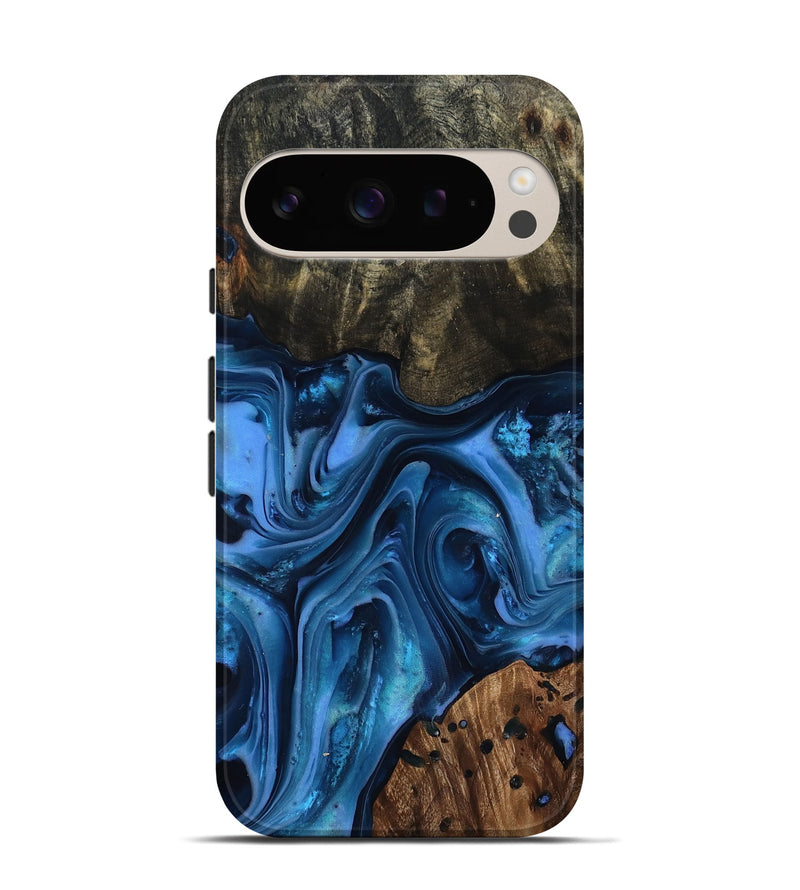 Pixel 9 Wood Live Edge Phone Case - Jovani (Blue, 816888)