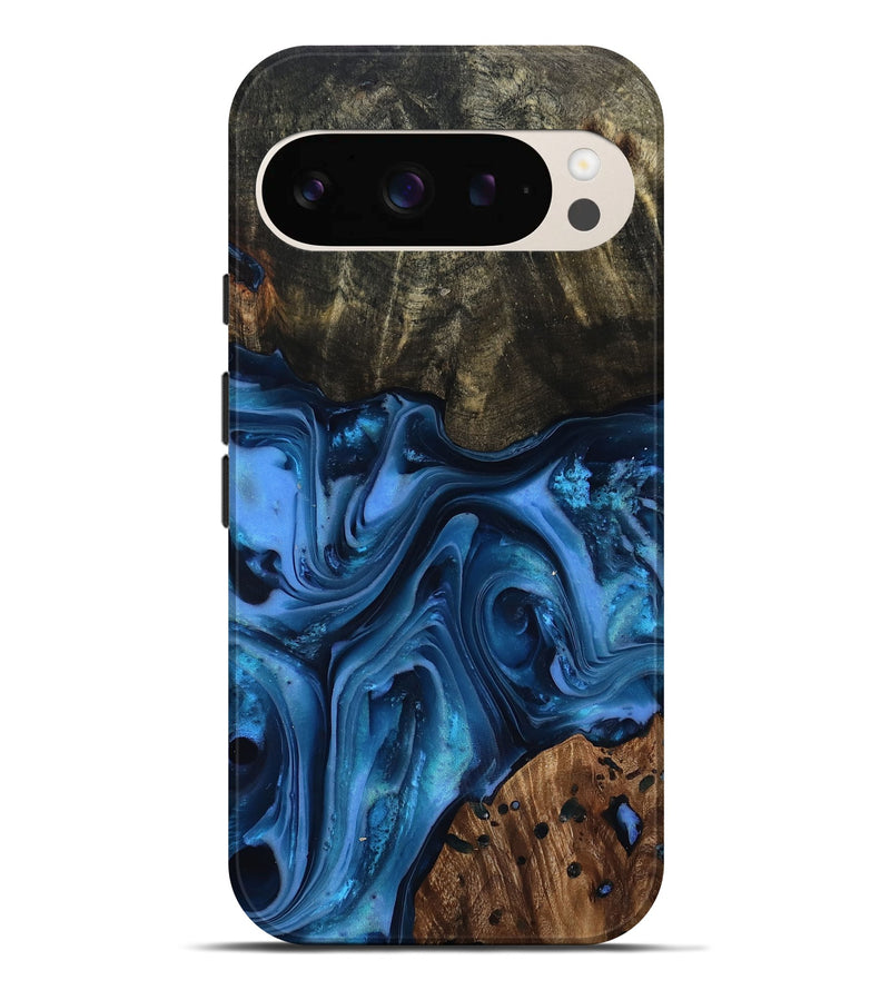 Pixel 9 Pro XL Wood Live Edge Phone Case - Jovani (Blue, 816888)