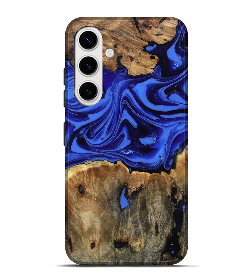 Galaxy S25 Plus Wood Live Edge Phone Case - Teressa (Blue, 816890)