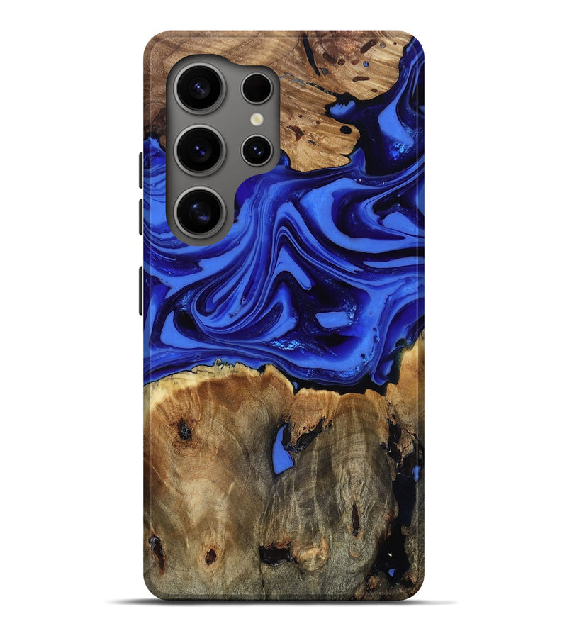 Galaxy S25 Ultra Wood Live Edge Phone Case - Teressa (Blue, 816890)