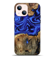 iPhone 14 Plus Wood Live Edge Phone Case - Teressa (Blue, 816890)