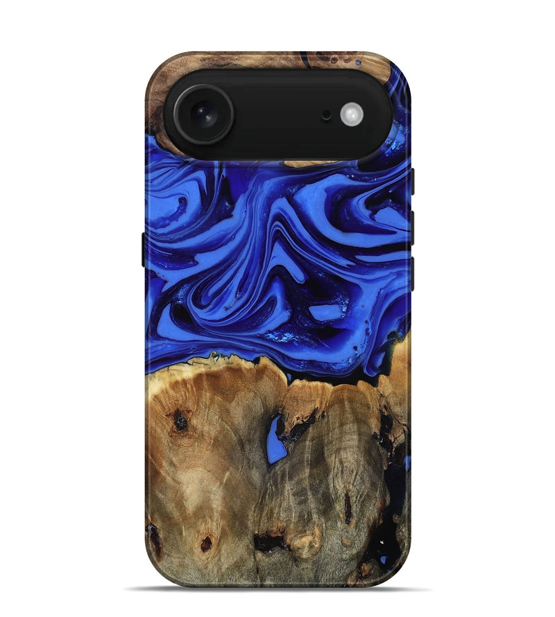 iPhone 17 Air Wood Live Edge Phone Case - Teressa (Blue, 816890)