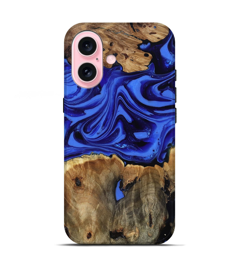 iPhone 17 Wood Live Edge Phone Case - Teressa (Blue, 816890)