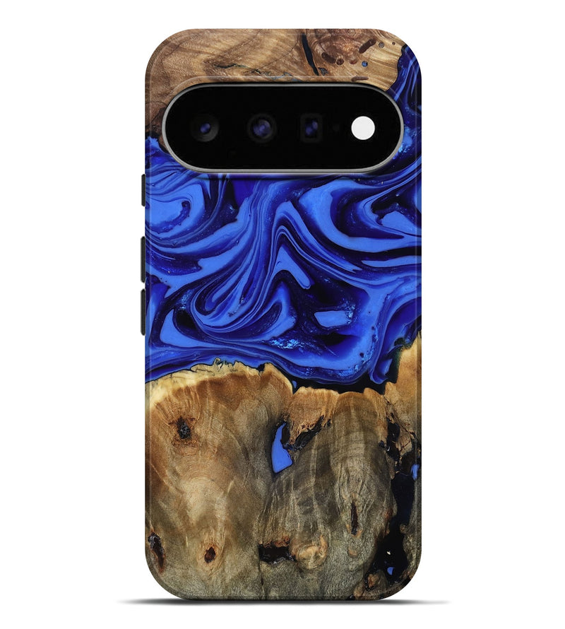 Pixel 11 Pro XL Wood Live Edge Phone Case - Teressa (Blue, 816890)
