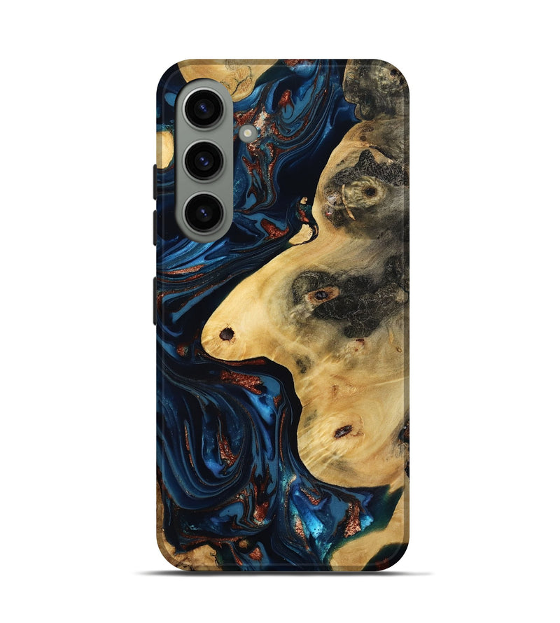 Galaxy S24 Wood Live Edge Phone Case - Natalie (Teal & Gold, 816892)