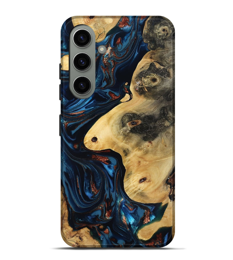 Galaxy S24 Plus Wood Live Edge Phone Case - Natalie (Teal & Gold, 816892)