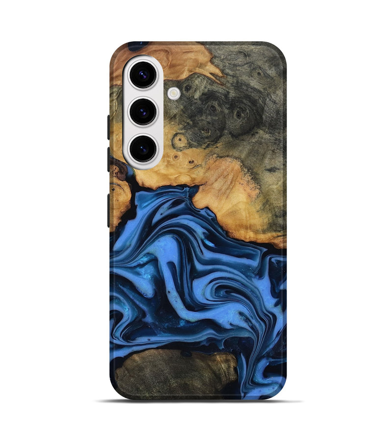 Galaxy S25 Wood Live Edge Phone Case - Alfred (Blue, 816901)