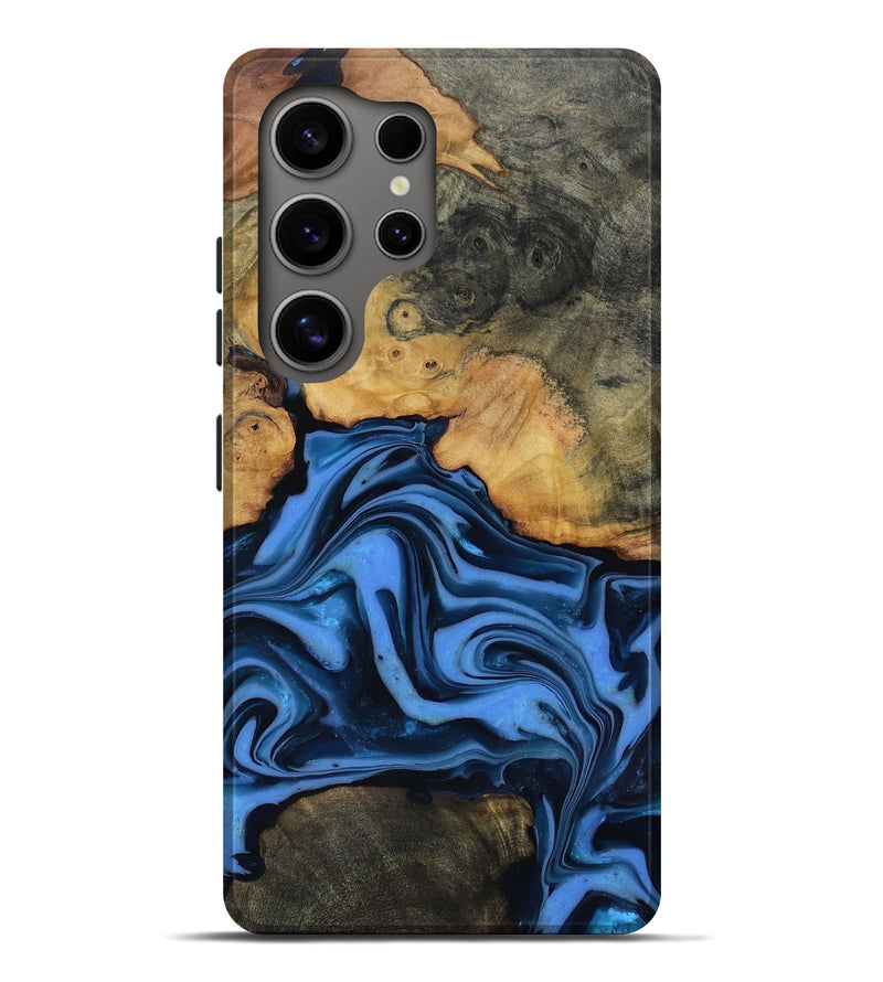Galaxy S25 Ultra Wood Live Edge Phone Case - Alfred (Blue, 816901)