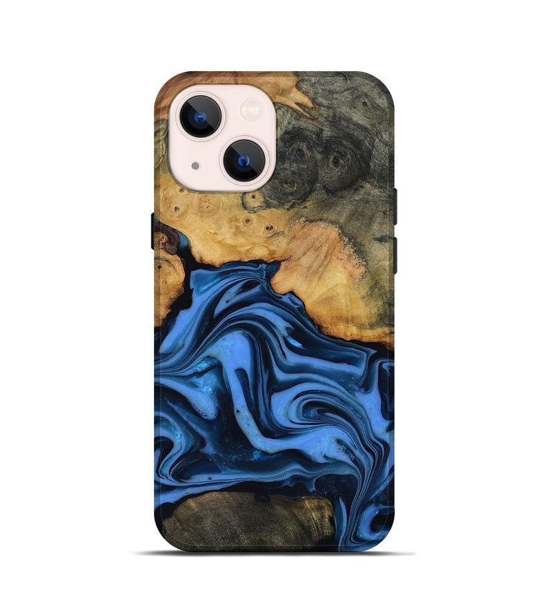 iPhone 13 mini Wood Live Edge Phone Case - Alfred (Blue, 816901)