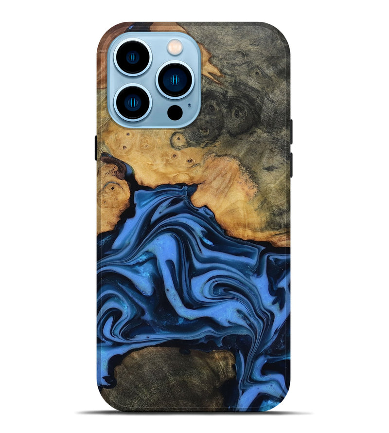 iPhone 14 Pro Max Wood Live Edge Phone Case - Alfred (Blue, 816901)