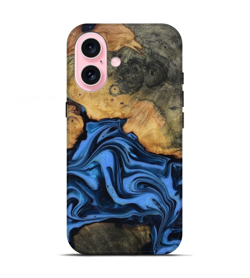 iPhone 17 Wood Live Edge Phone Case - Alfred (Blue, 816901)