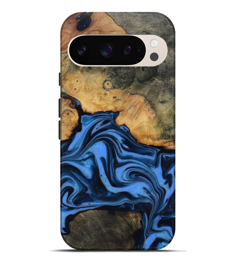 Pixel 9 Pro XL Wood Live Edge Phone Case - Alfred (Blue, 816901)
