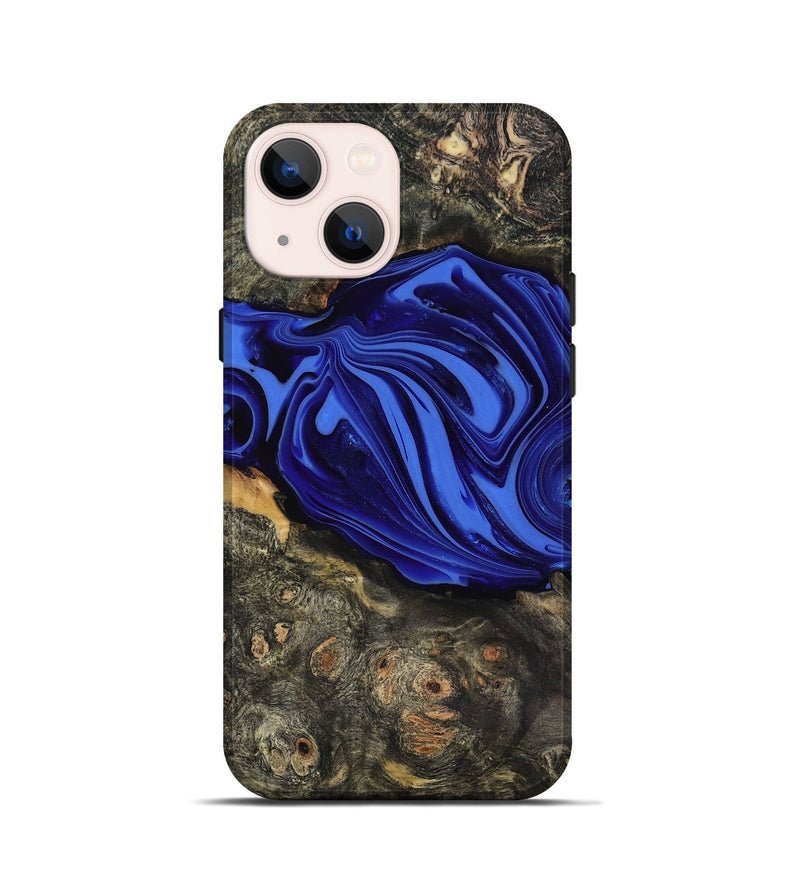 iPhone 13 mini Wood Live Edge Phone Case - Kayce (Blue, 816903)